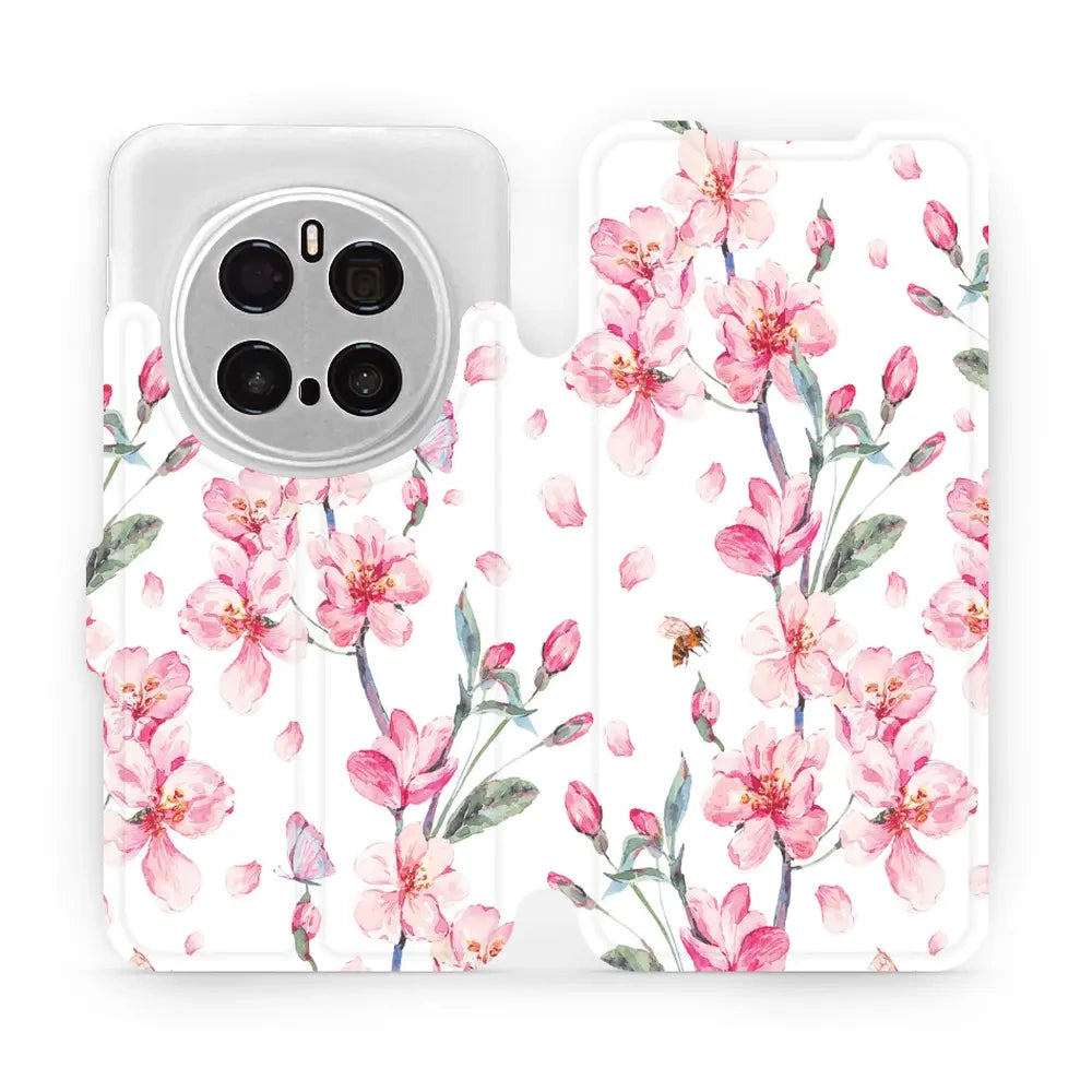 Handyhülle mit klappe für Honor Magic7 Pro, Mobiwear Book, Rosa Frühling