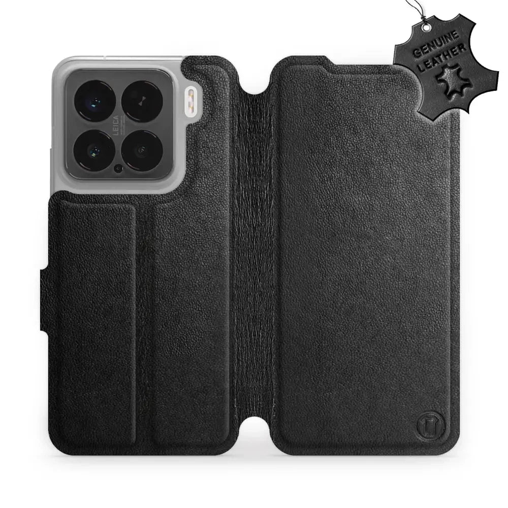 Echtleder Handyhülle für Xiaomi 15, Mobiwear Leather, Schwarz