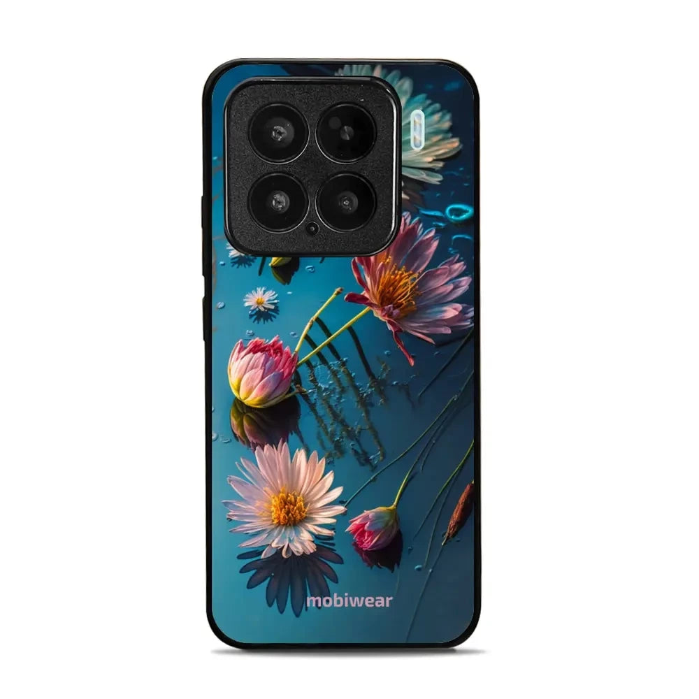 Handyhülle für Xiaomi 15, Mobiwear Glossy Case, Blau-Blumig