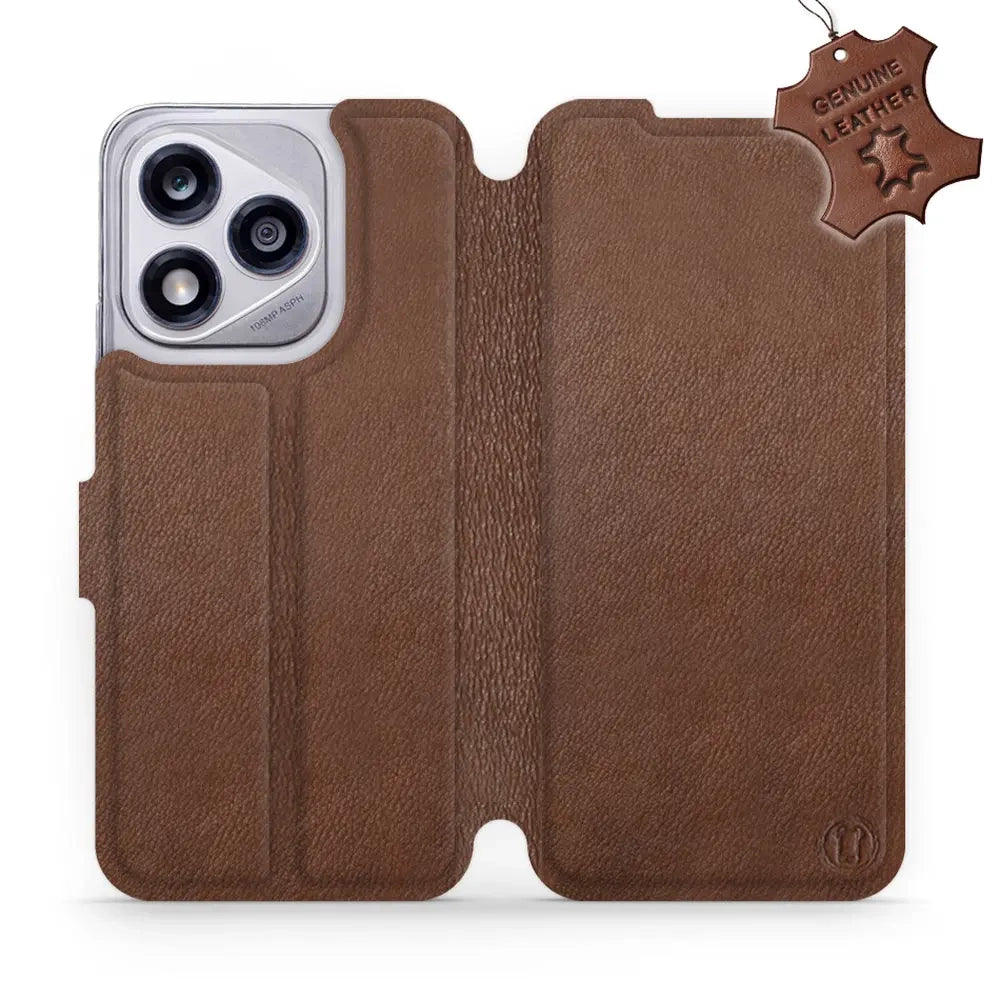 Echtleder Handyhülle für Honor 400 Lite 5G, Mobiwear Leather, Braun