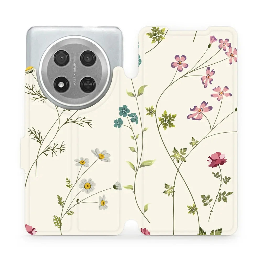 Handyhülle mit klappe für Honor Magic7 Lite, Mobiwear Book, Feldblumen