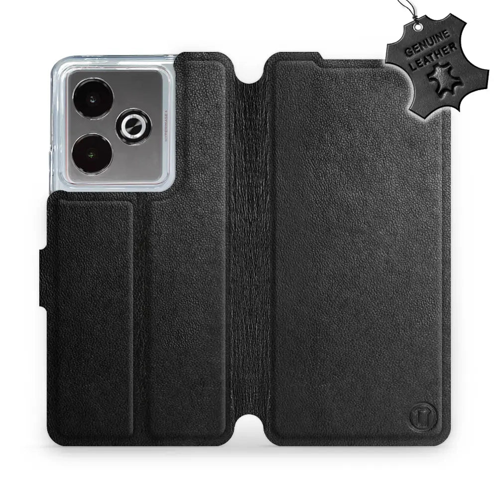 Echtleder Handyhülle für Realme GT 7, Mobiwear Leather, Schwarz