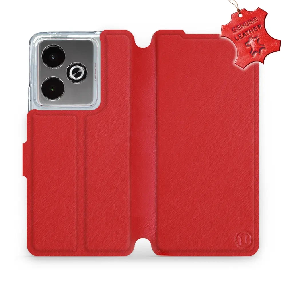 Echtleder Handyhülle für Realme GT 7, Mobiwear Leather, Rot
