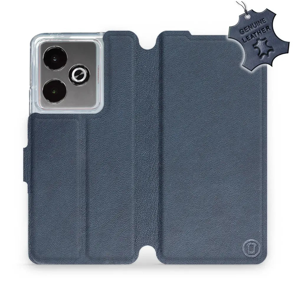 Echtleder Handyhülle für Realme GT 7, Mobiwear Leather, Dunkelblau
