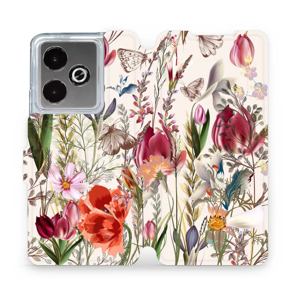 Handyhülle mit klappe für Realme GT 7T , Mobiwear Book, Blumenstrauß