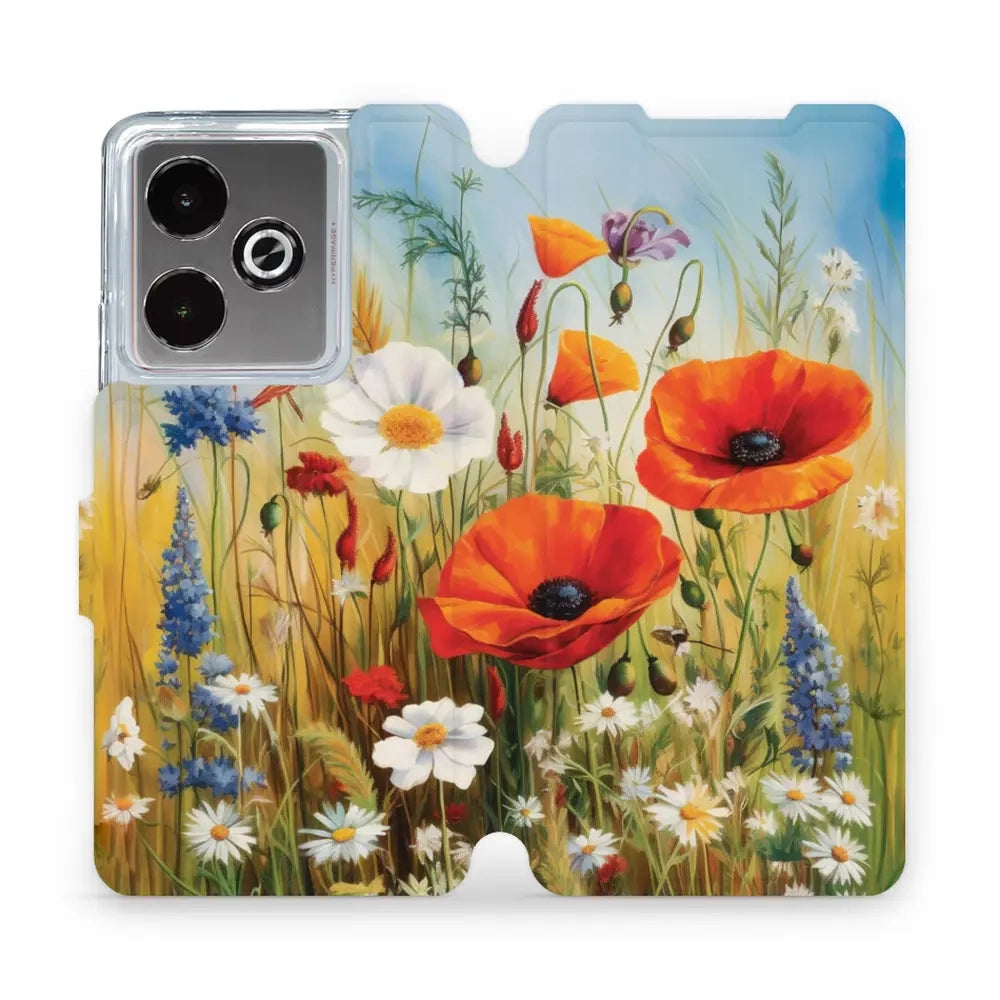 Handyhülle mit klappe für Realme GT 7T , Mobiwear Book, Wiesenblumen