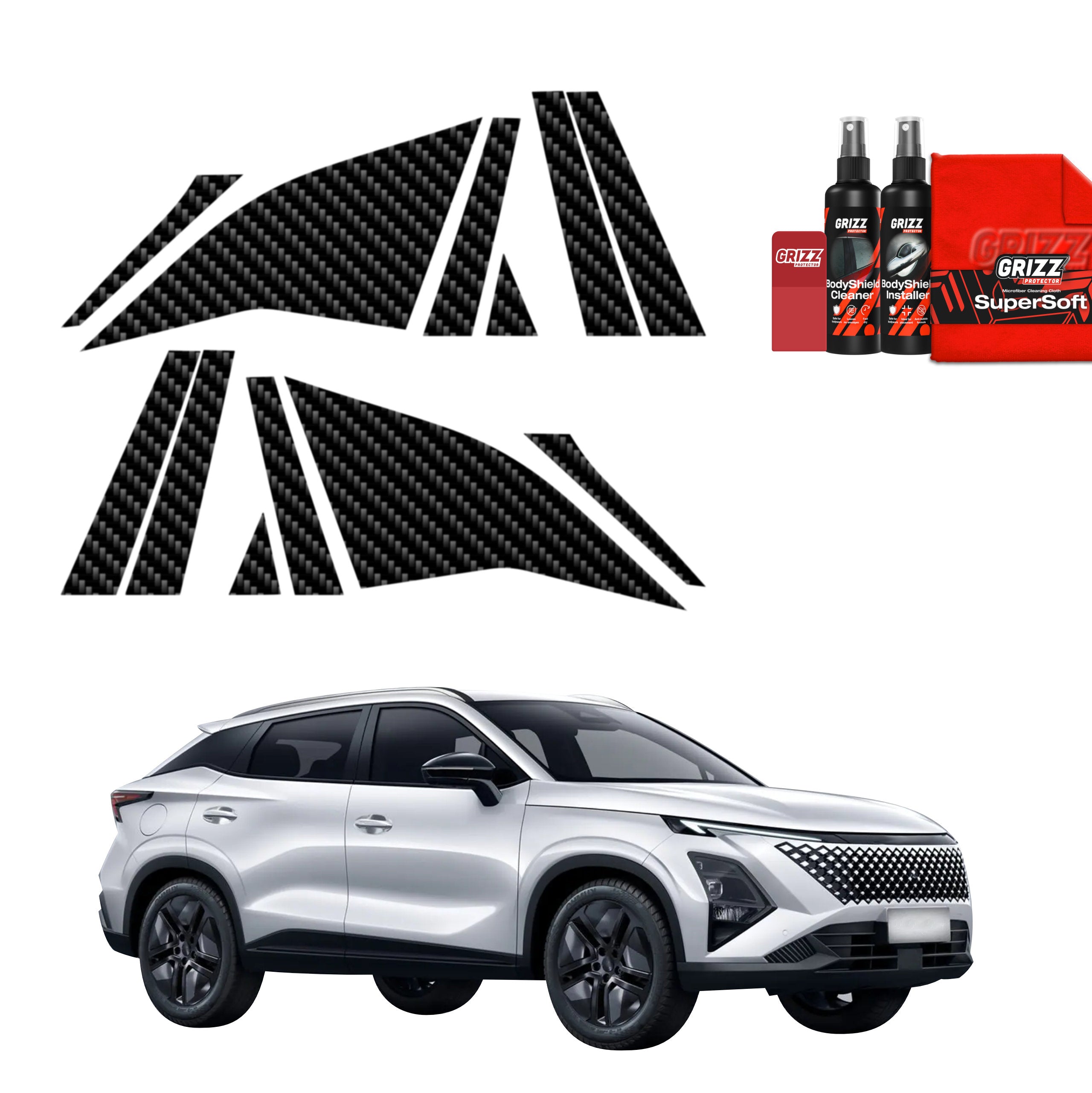 2in1 Kohlenstoff Schutzfolie Grizz Protector für B-C-Säule - OMODA 5 Hybrid (2025-2026)