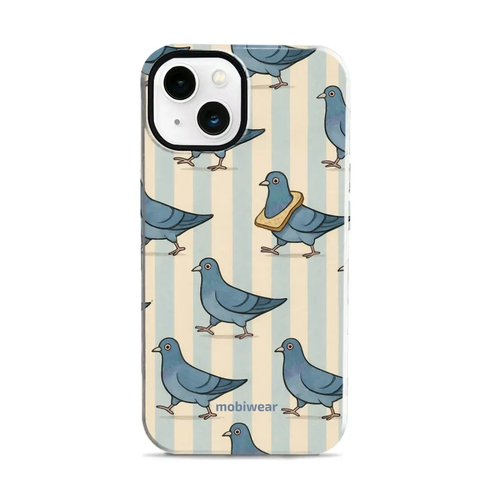Handyhülle für iPhone 13, Mobiwear Elite Pro, Blaue Tauben