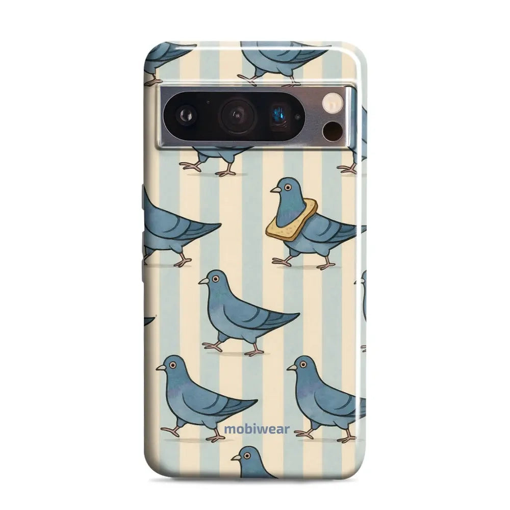 Handyhülle für Google Pixel 8 Pro, Mobiwear Elite Pro, Blaue Tauben