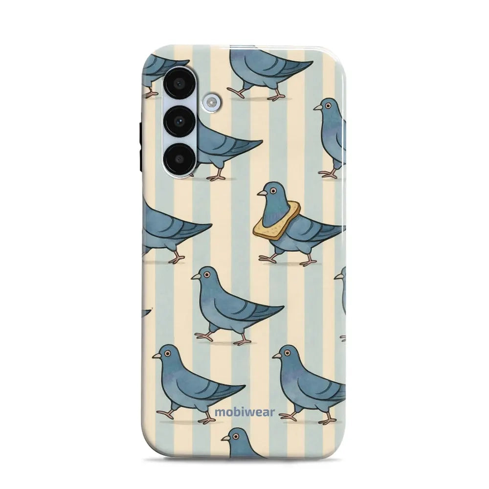 Handyhülle für Galaxy A25 5G, Mobiwear Elite Pro, Blaue Tauben