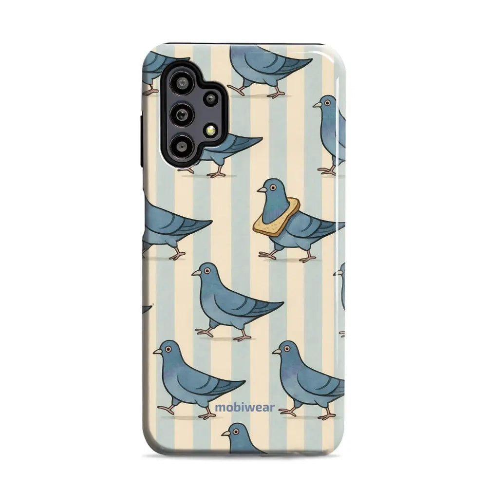 Handyhülle für Galaxy A32 5G, Mobiwear Elite Pro, Blaue Tauben