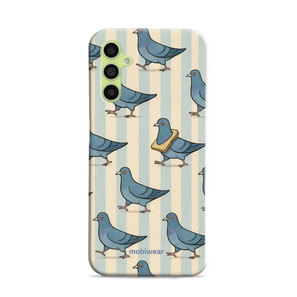 Handyhülle für Galaxy A34 5G, Mobiwear Elite Pro, Blaue Tauben