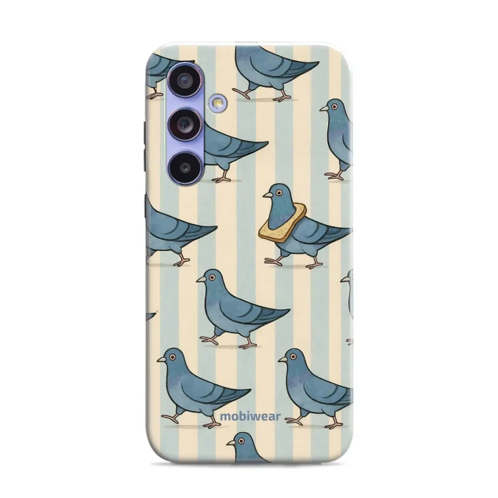 Handyhülle für Galaxy A54 5G, Mobiwear Elite Pro, Blaue Tauben