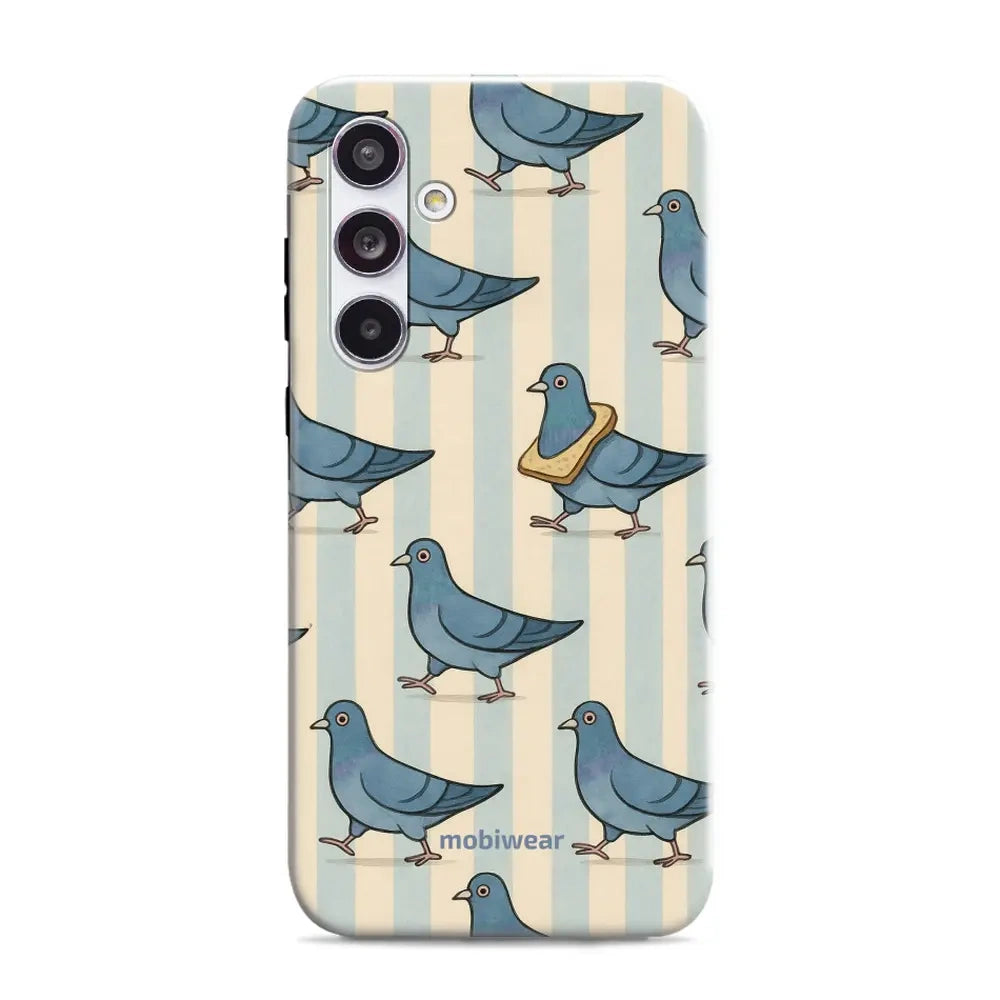Handyhülle für Galaxy A55 5G, Mobiwear Elite Pro, Blaue Tauben