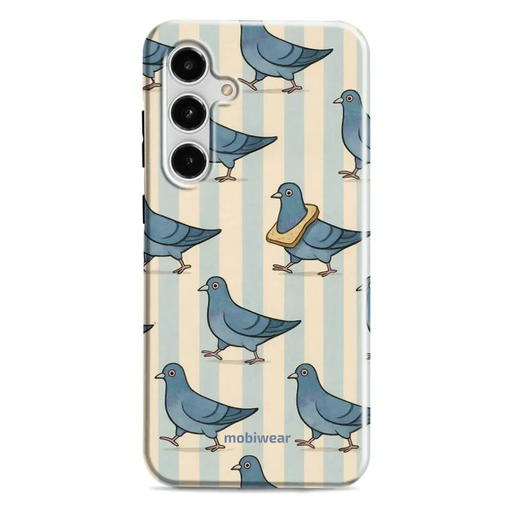Handyhülle für Galaxy S24 FE, Mobiwear Elite Pro, Blaue Tauben