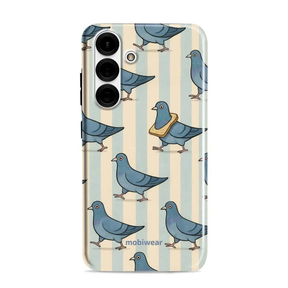 Handyhülle für Galaxy S25 Plus, Mobiwear Elite Pro, Blaue Tauben