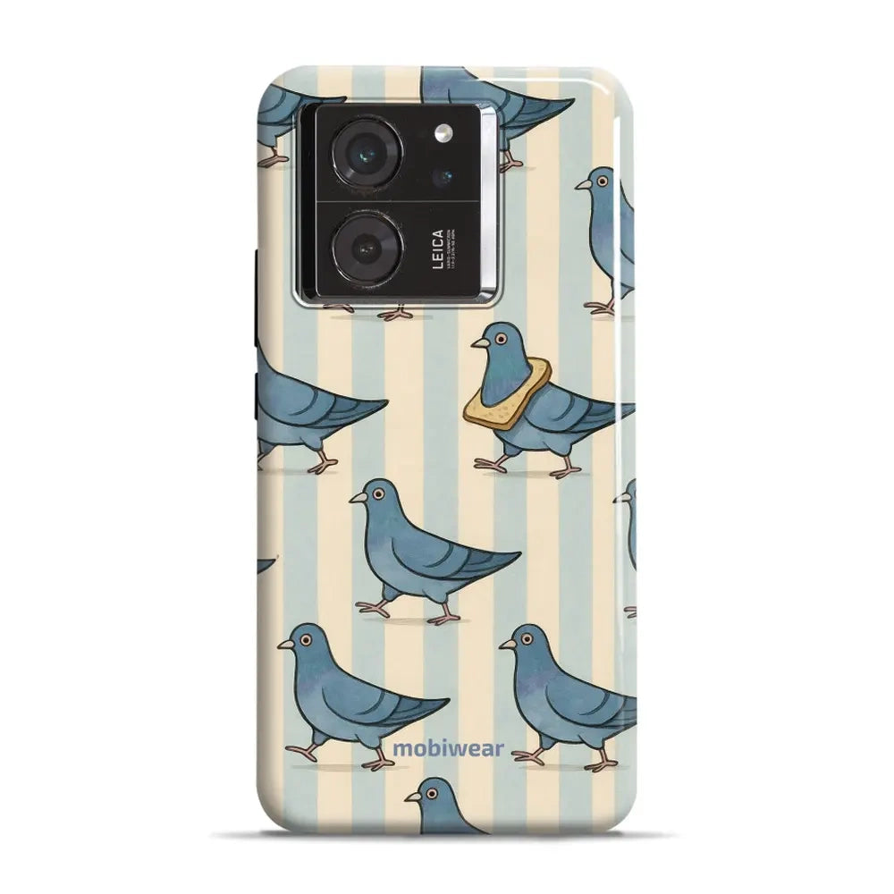 Handyhülle für Xiaomi 13T Pro, Mobiwear Elite Pro, Blaue Tauben