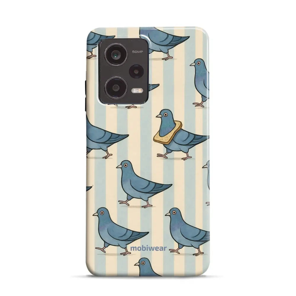 Handyhülle für Xiaomi Redmi Note 12 Pro 5G, Mobiwear Elite Pro, Blaue Tauben