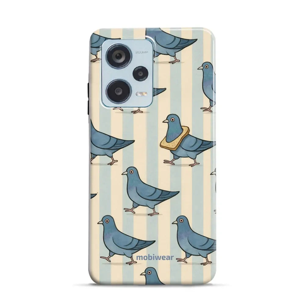Handyhülle für Xiaomi Redmi Note 12 Pro+ 5G, Mobiwear Elite Pro, Blaue Tauben