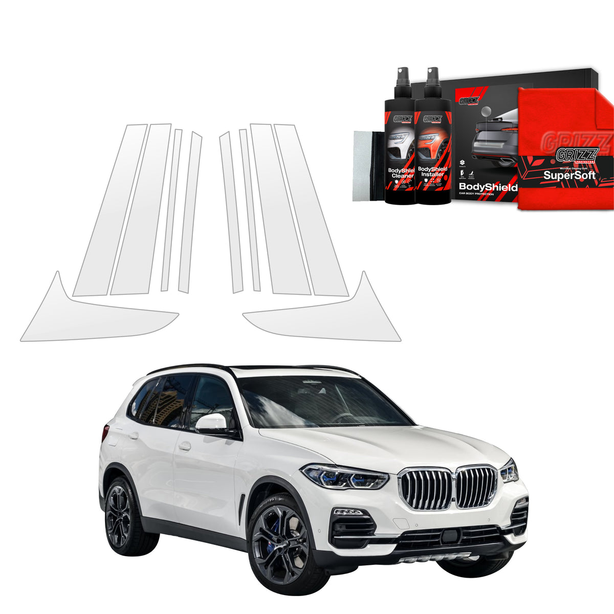 10in1 Schutzfolie Grizz Protector für B-C-Säule - BMW X5 (2018-2023)