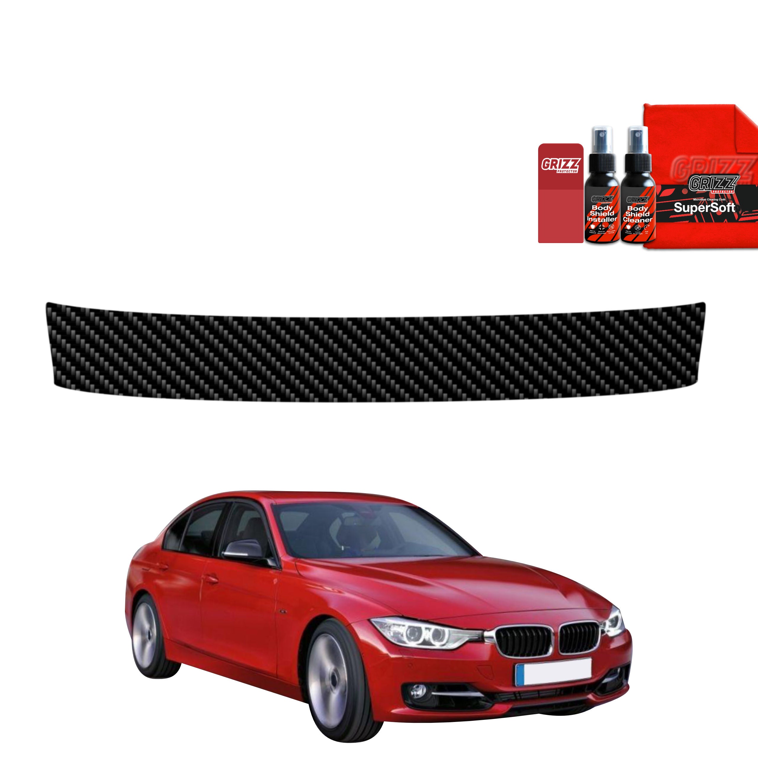 Kohlenstoff Schutzfolie Grizz Protector für Ladekante - BMW 3 F30 Sedan Pre-LCI (2011-2015)