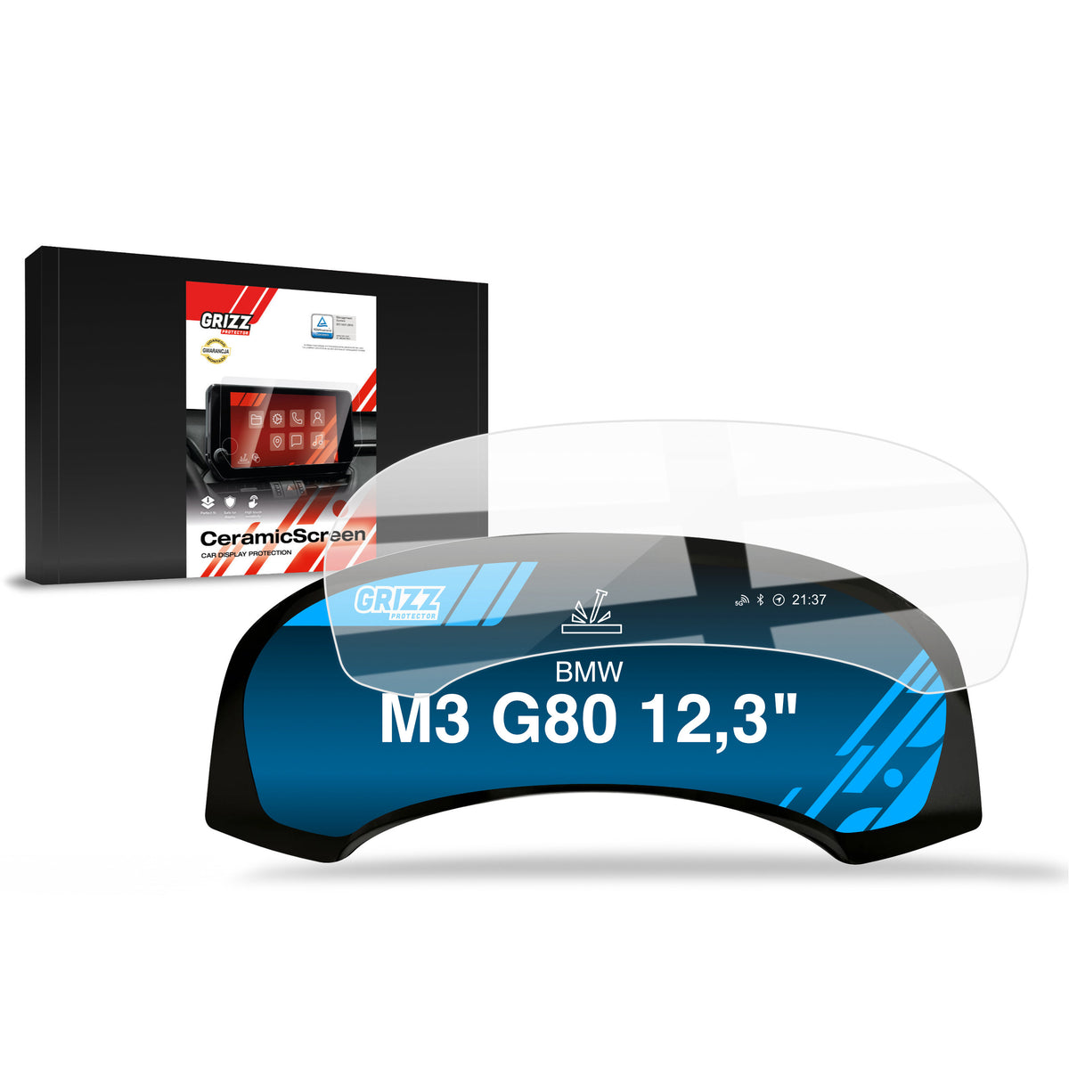 Keramische Autodisplayfolie für BMW M3 G80 Live Cockpit 12,3" (2019-2023), Grizz Protector