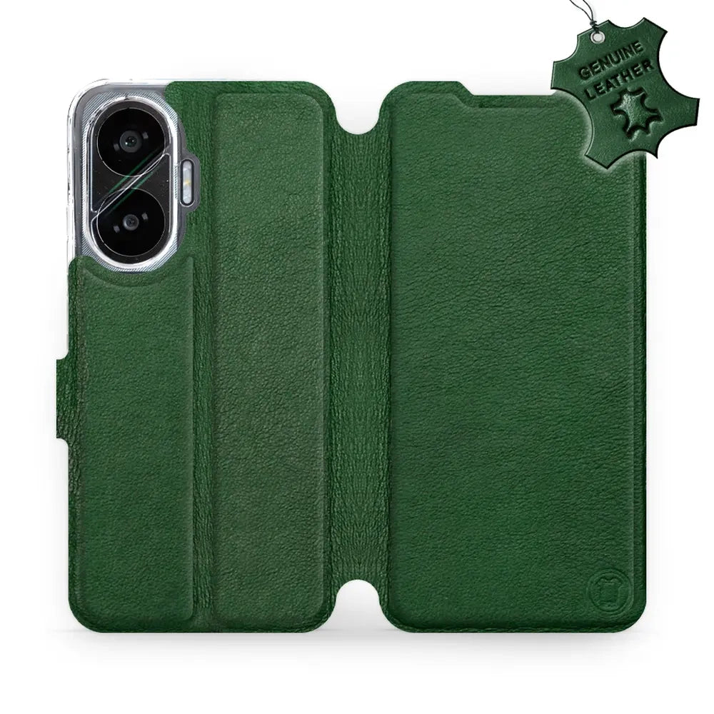 Echtleder Handyhülle für Xiaomi POCO F7, Mobiwear Leather, Grün