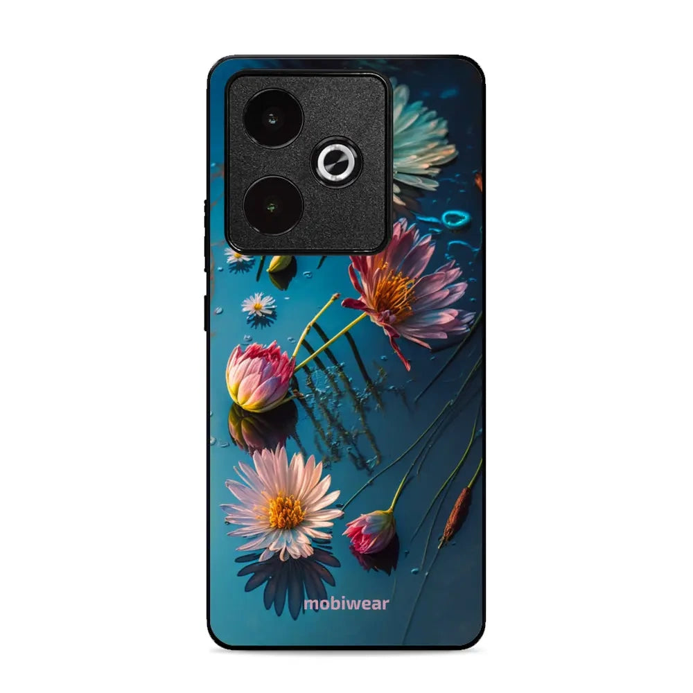 Handyhülle für Realme GT 7T, Mobiwear Glossy Case, Blau-Blumig