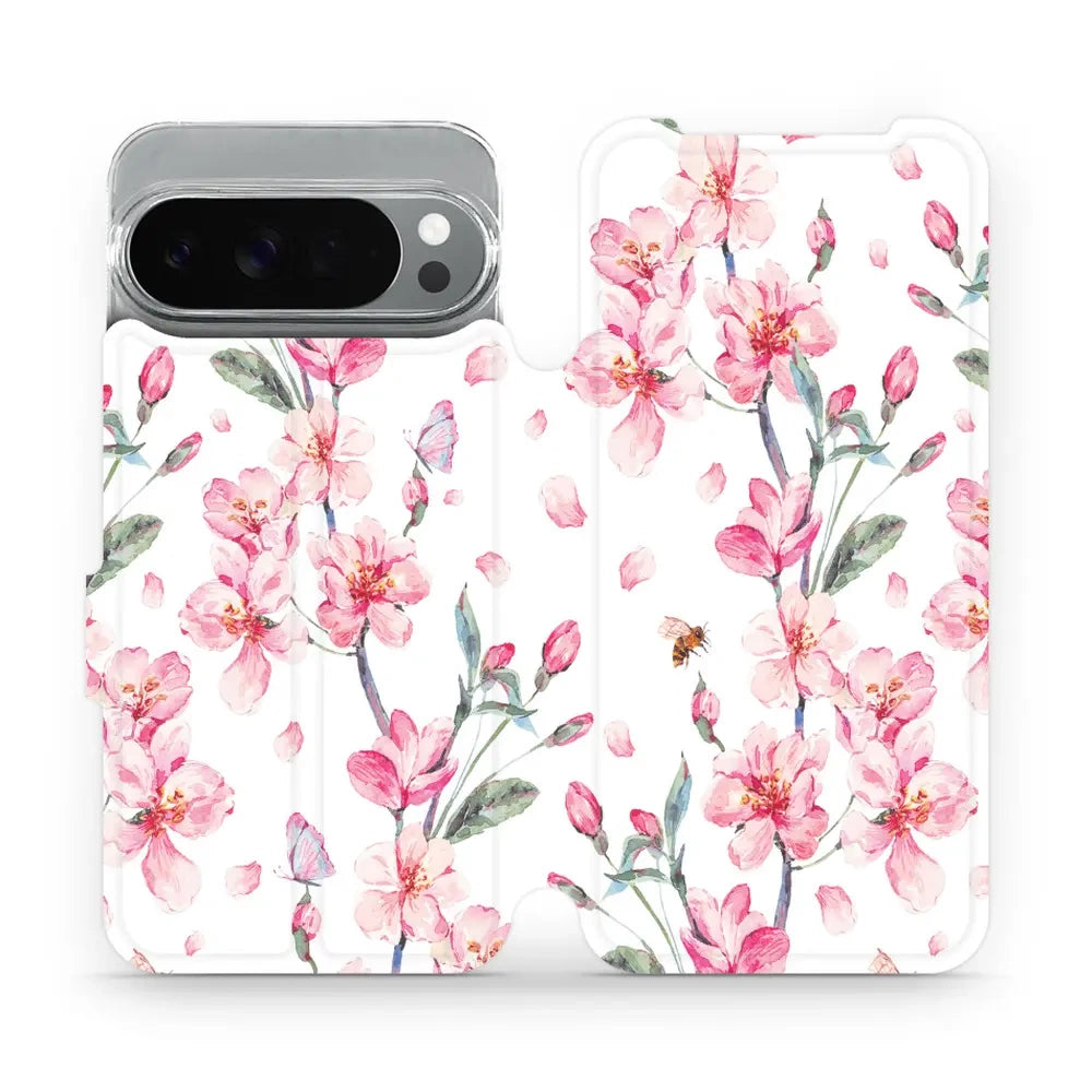 Handyhülle mit klappe für Pixel 10 Pro XL, Mobiwear Book, Rosa Frühling