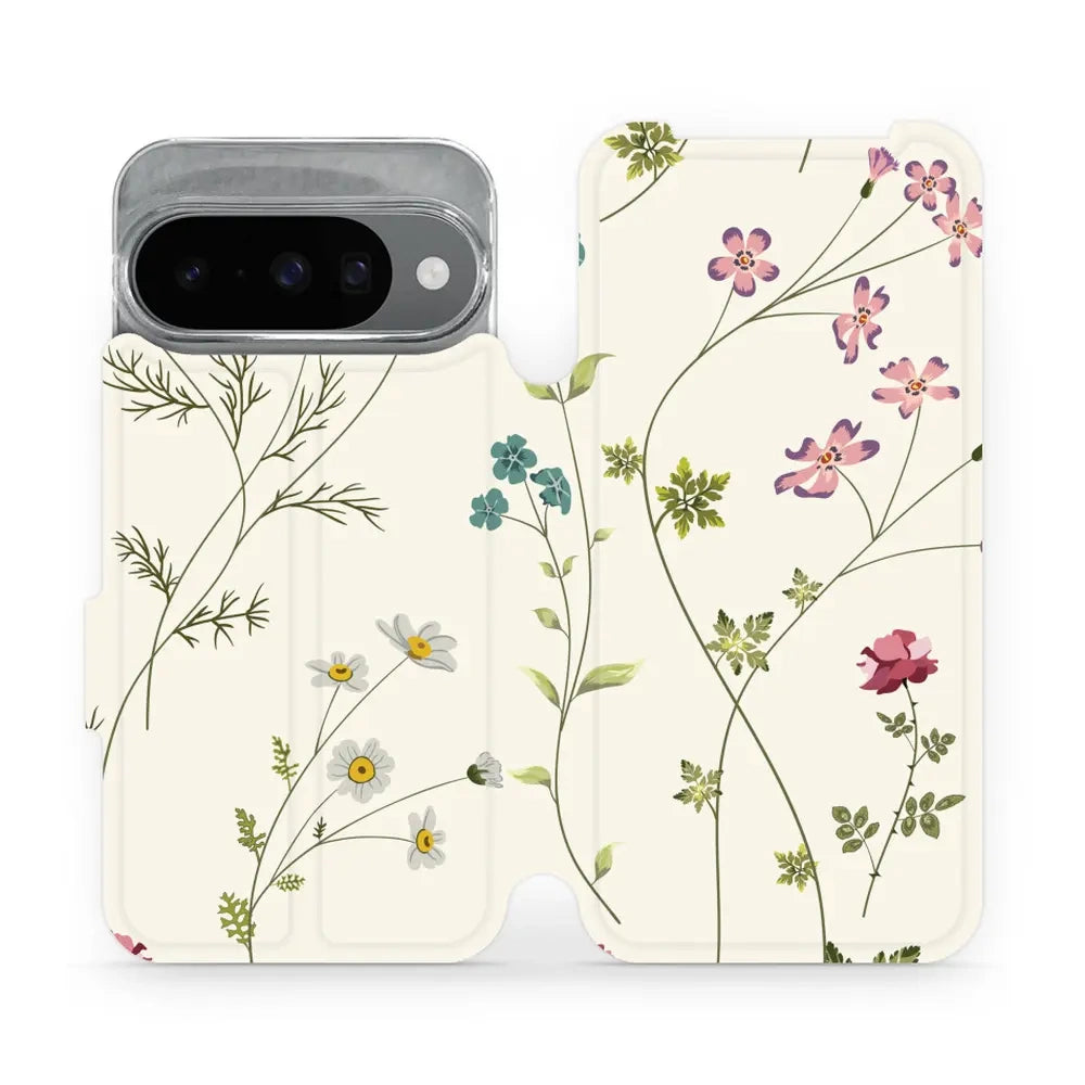 Handyhülle mit klappe für Pixel 10, Mobiwear Book, Feldblumen
