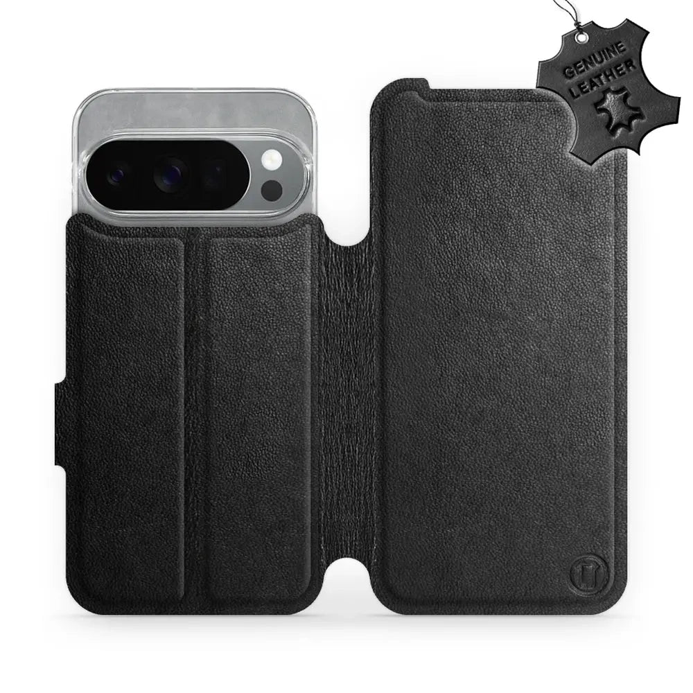 Echtleder Handyhülle für Pixel 10 Pro, Mobiwear Leather, Schwarz