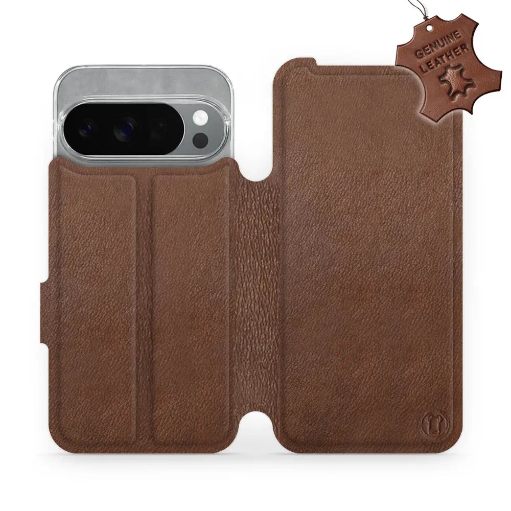 Echtleder Handyhülle für Pixel 10 Pro, Mobiwear Leather, Braun
