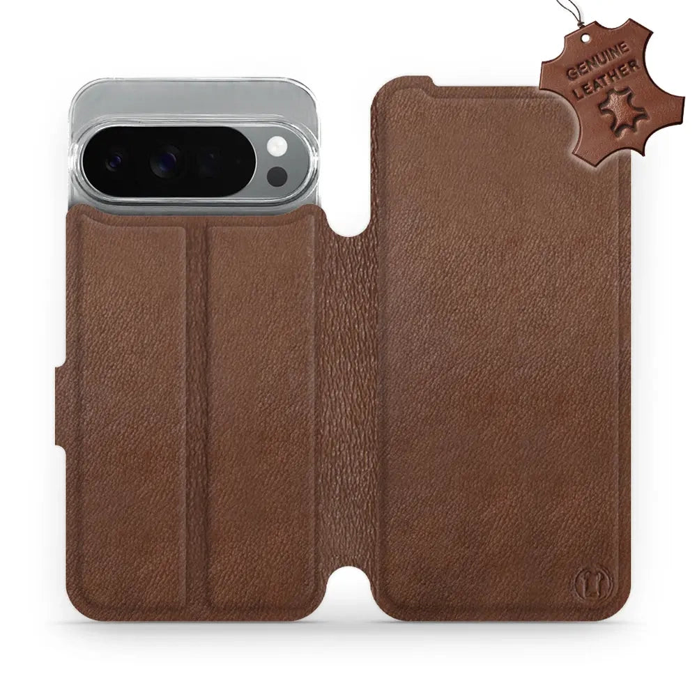 Echtleder Handyhülle für Pixel 10 Pro XL, Mobiwear Leather, Braun