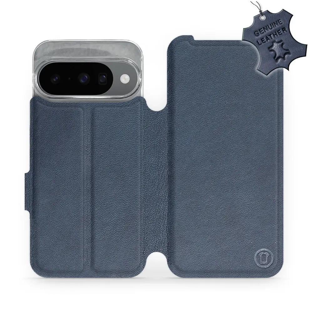 Echtleder Handyhülle für Pixel 10, Mobiwear Leather, Dunkelblau