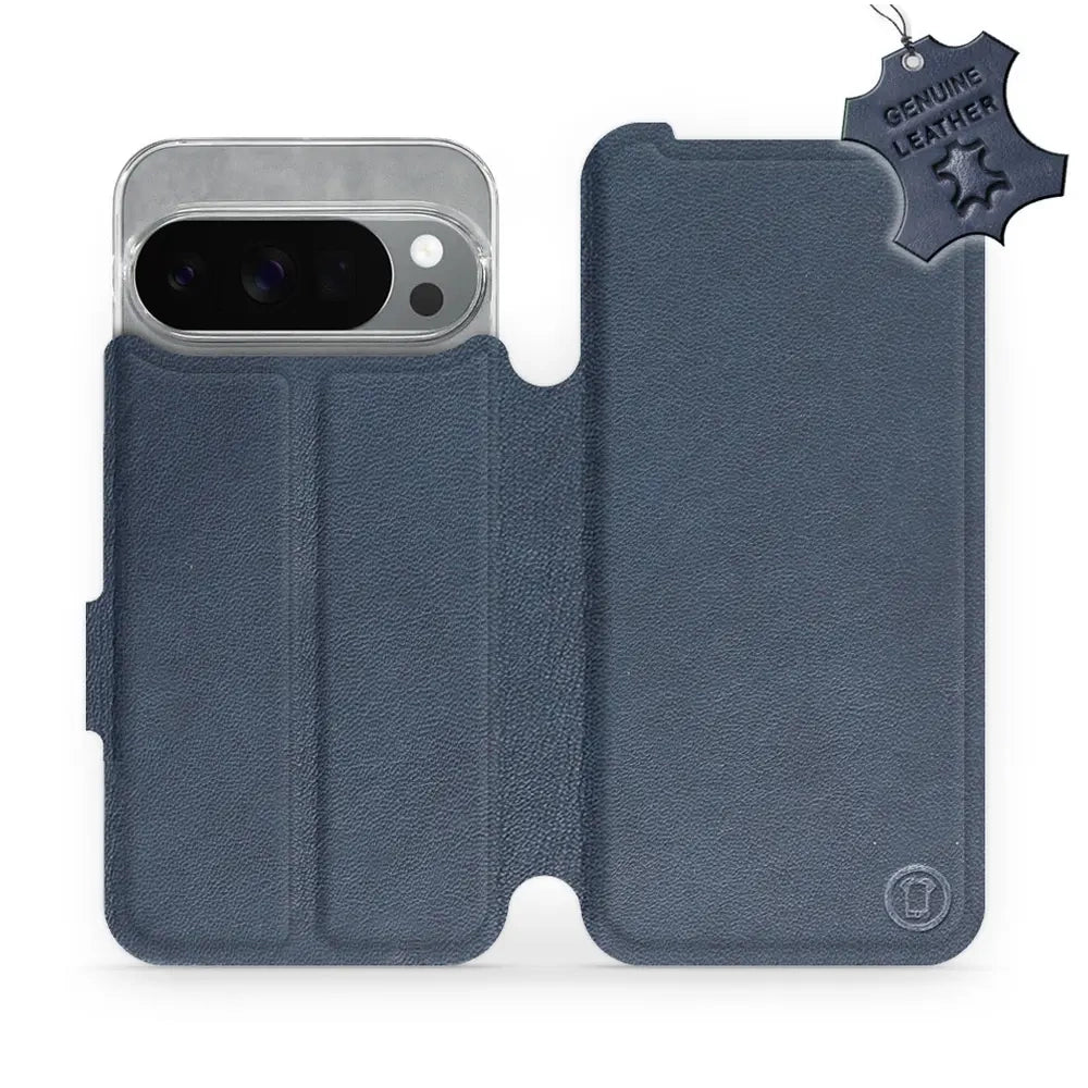 Echtleder Handyhülle für Pixel 10 Pro, Mobiwear Leather, Dunkelblau