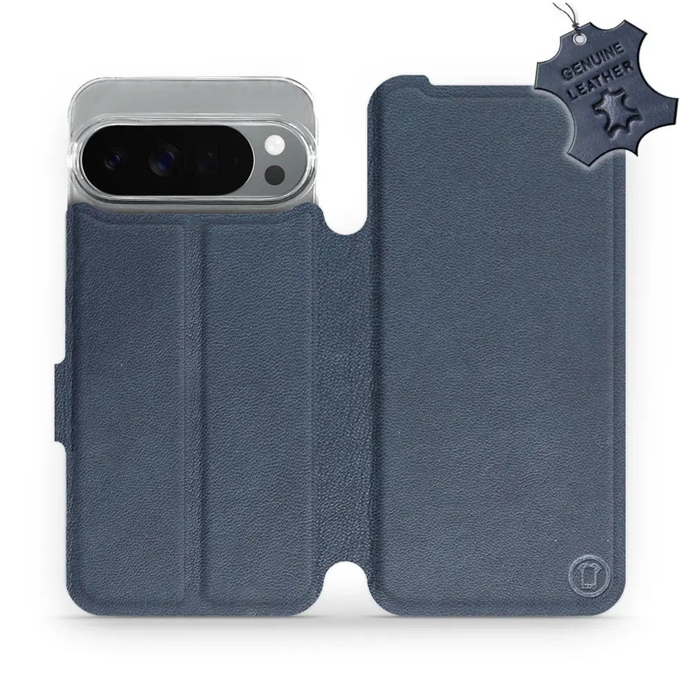 Echtleder Handyhülle für Pixel 10 Pro XL, Mobiwear Leather, Dunkelblau