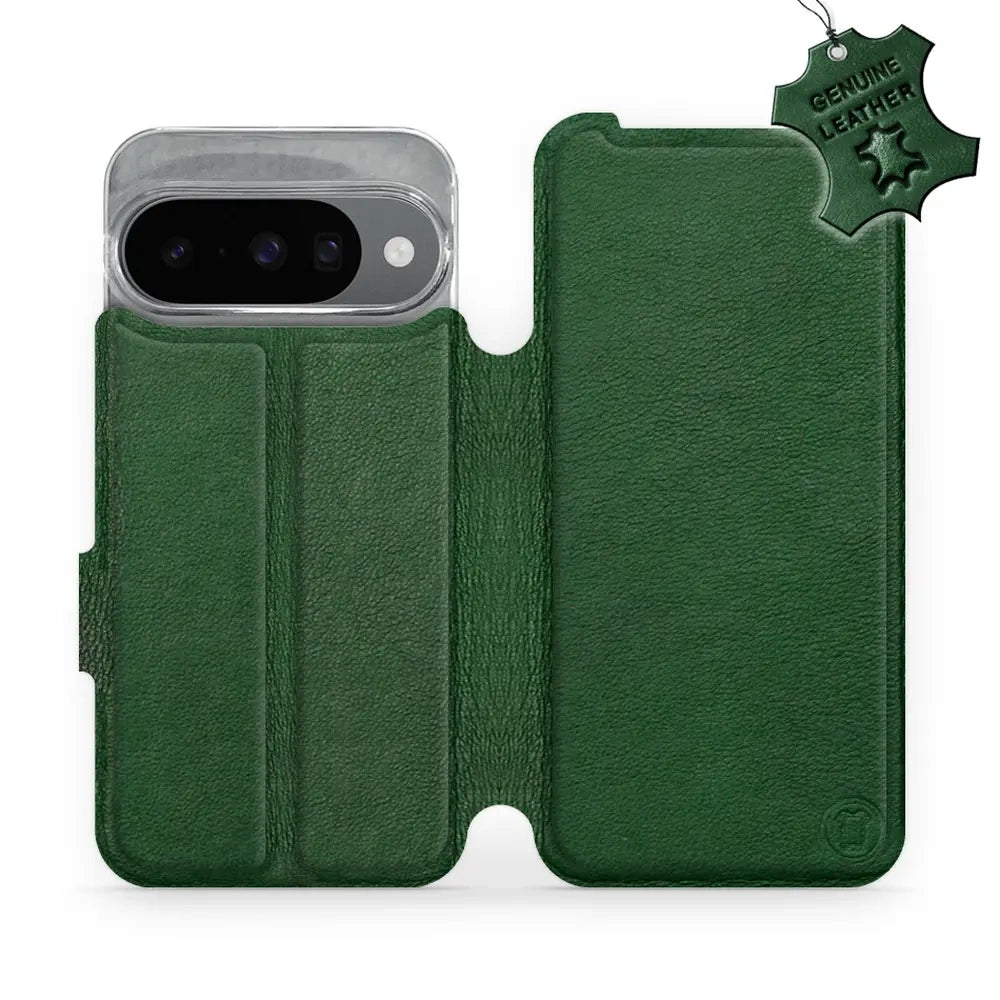 Echtleder Handyhülle für Pixel 10, Mobiwear Leather, Grün