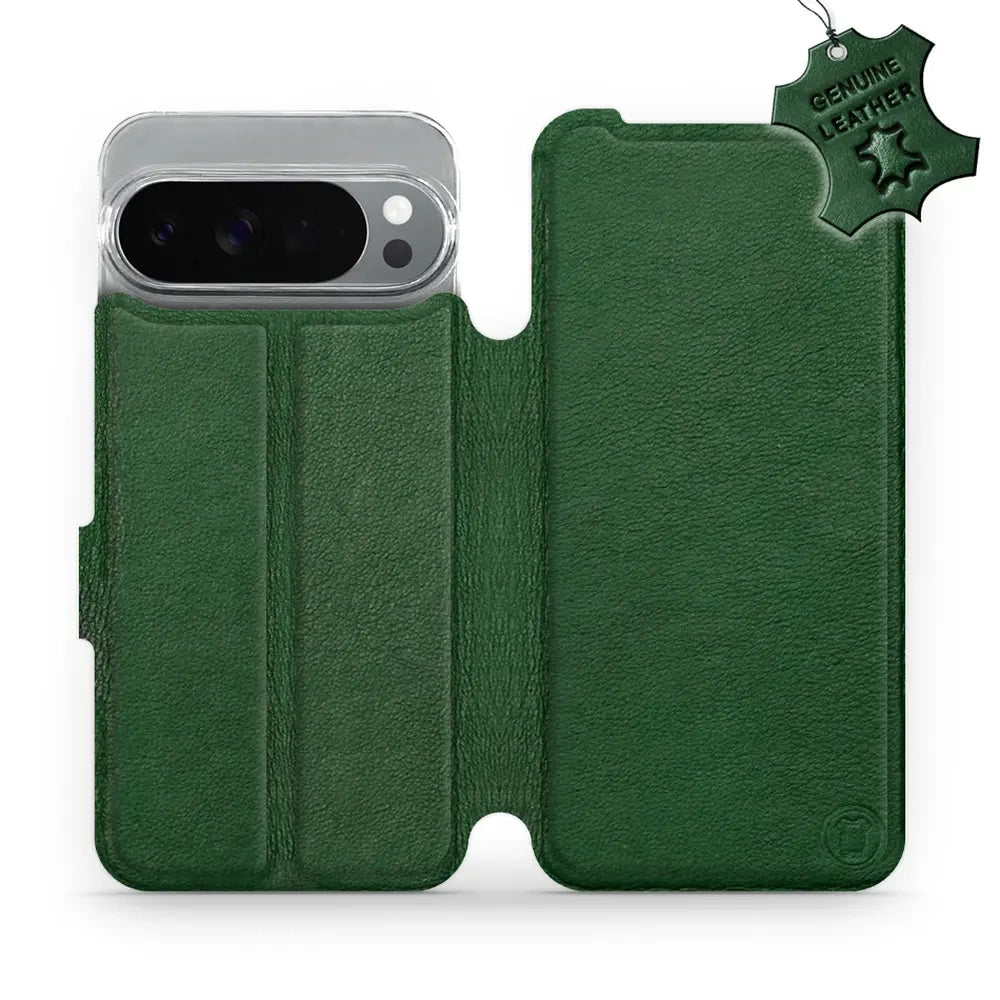 Echtleder Handyhülle für Pixel 10 Pro XL, Mobiwear Leather, Grün