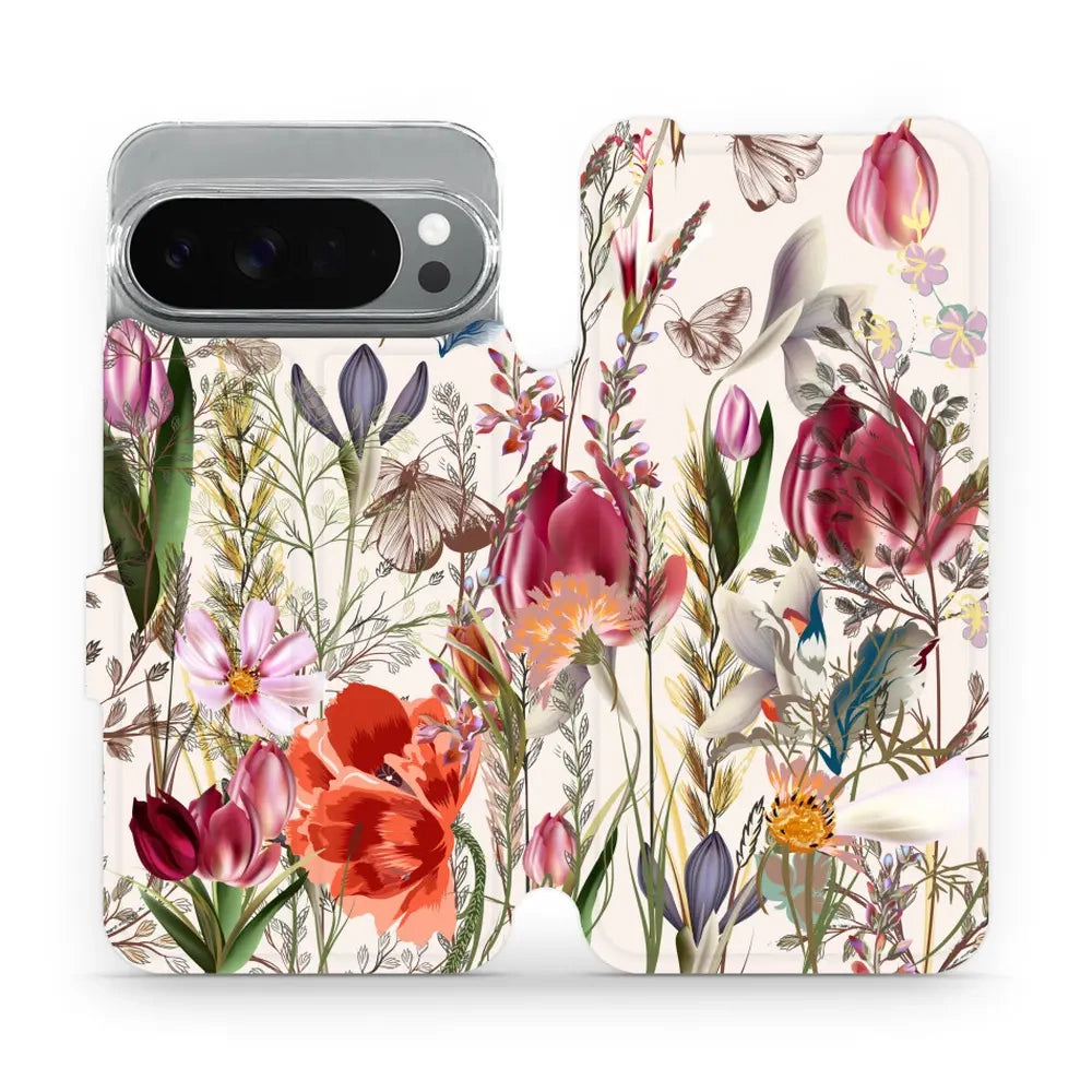 Handyhülle mit klappe für Google Pixel 10 Pro XL, Mobiwear Book, Blumenstrauß