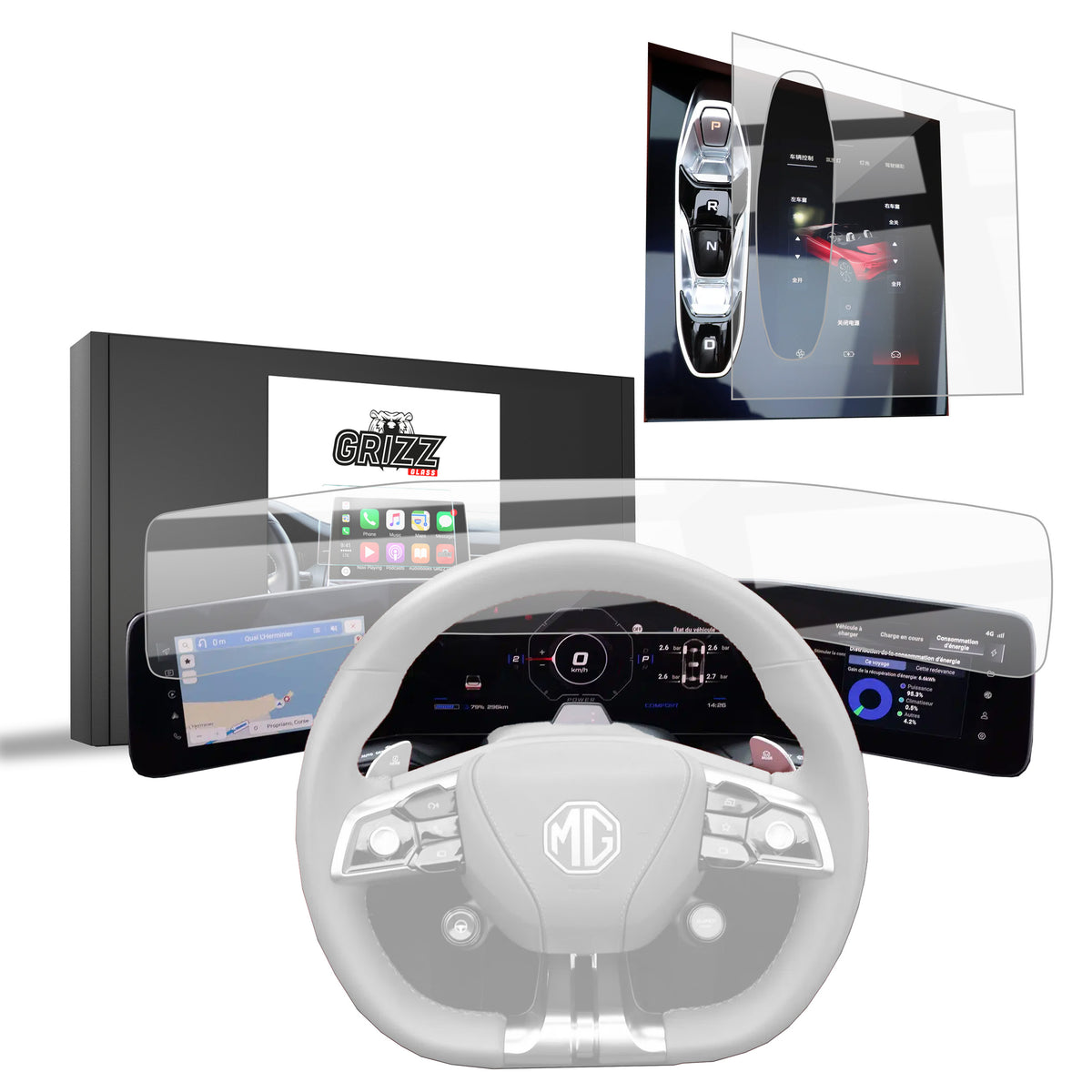 Keramische Autodisplayfolie 2in1 für MG Cyberster (2025-2026), Grizz Protector