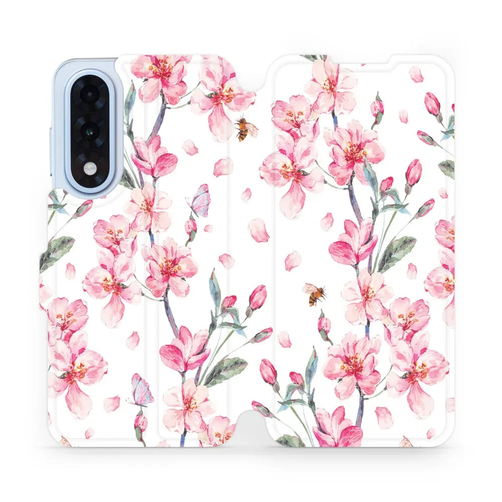 Handyhülle mit klappe für OnePlus Nord 5, Mobiwear Book, Rosa Frühling