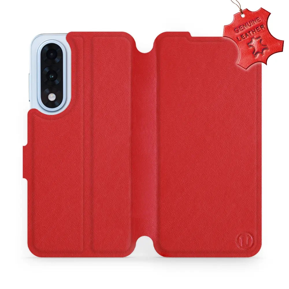 Echtleder Handyhülle für OnePlus Nord 5, Mobiwear Leather, Rot