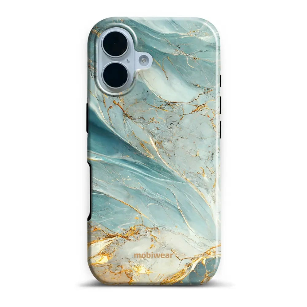 Handyhülle für iPhone 17, Mobiwear Elite Pro, Adern des Azur