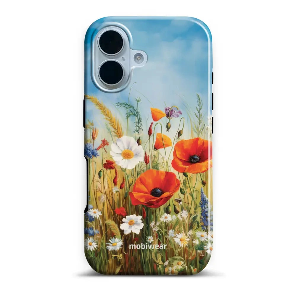Handyhülle für iPhone 17, Mobiwear Elite Pro, Wiesenblumen