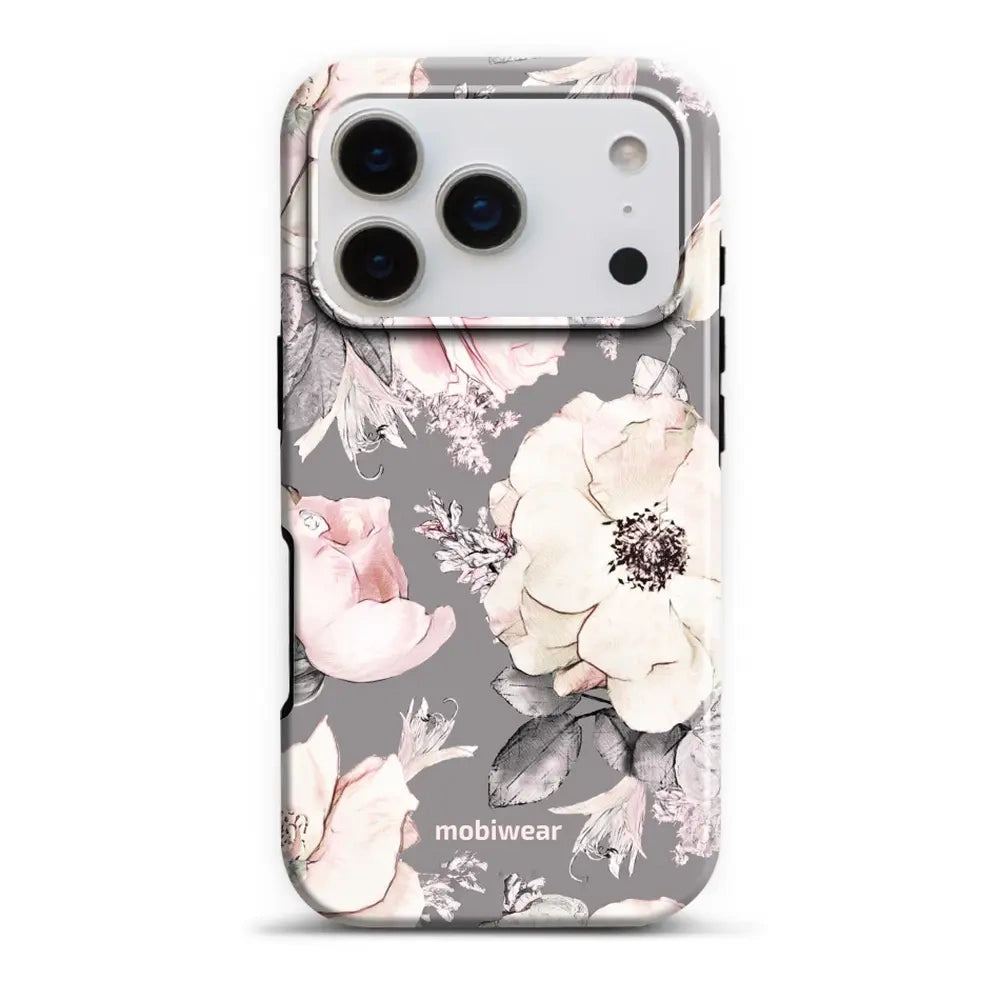 Handyhülle für iPhone 17 Pro, Mobiwear Elite Pro, Rosa-Blumig