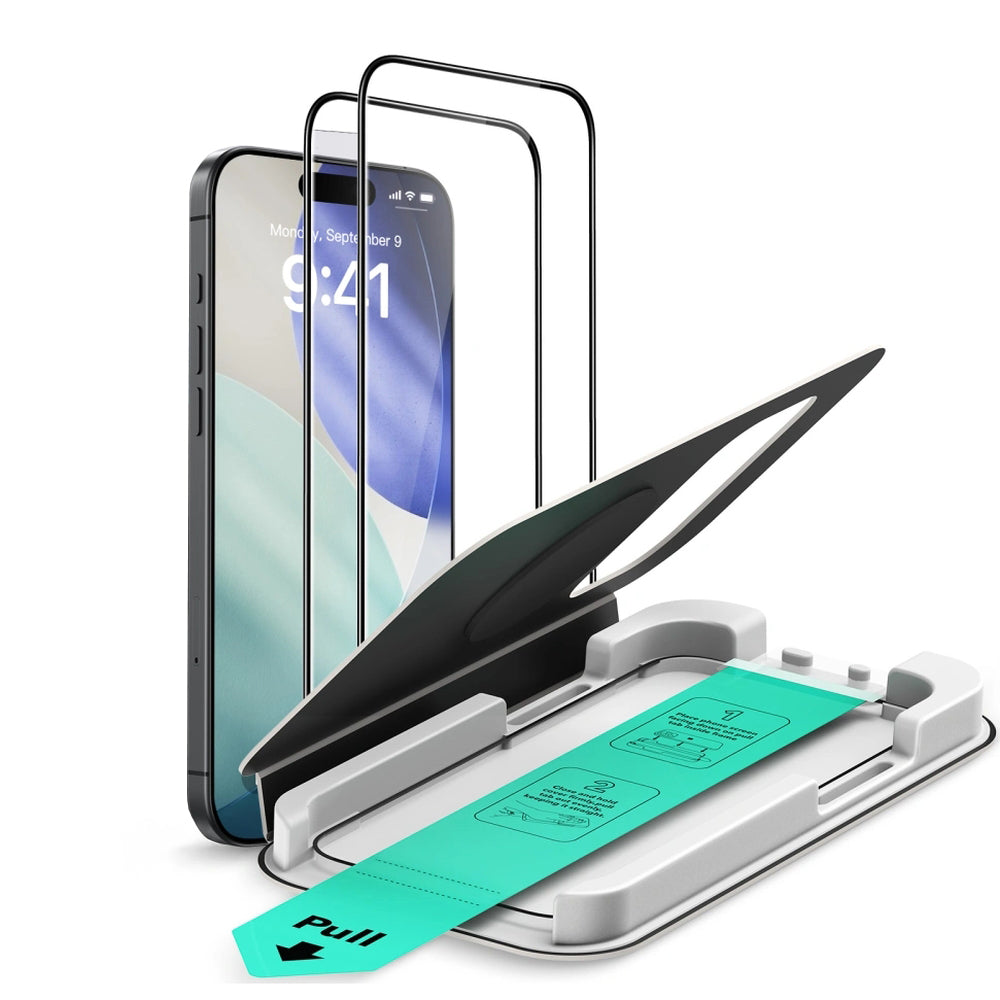 Gehärtetes Glas mit Positionierungsrahmen für iPhone 17 Pro Max, ESR UltraFit Tempered Glass, 2 Stück