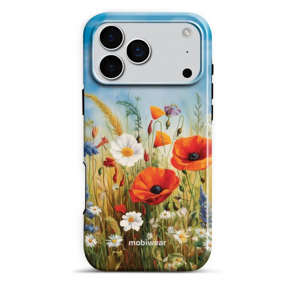 Handyhülle für iPhone 17 Pro Max, Mobiwear Elite Pro, Wiesenblumen