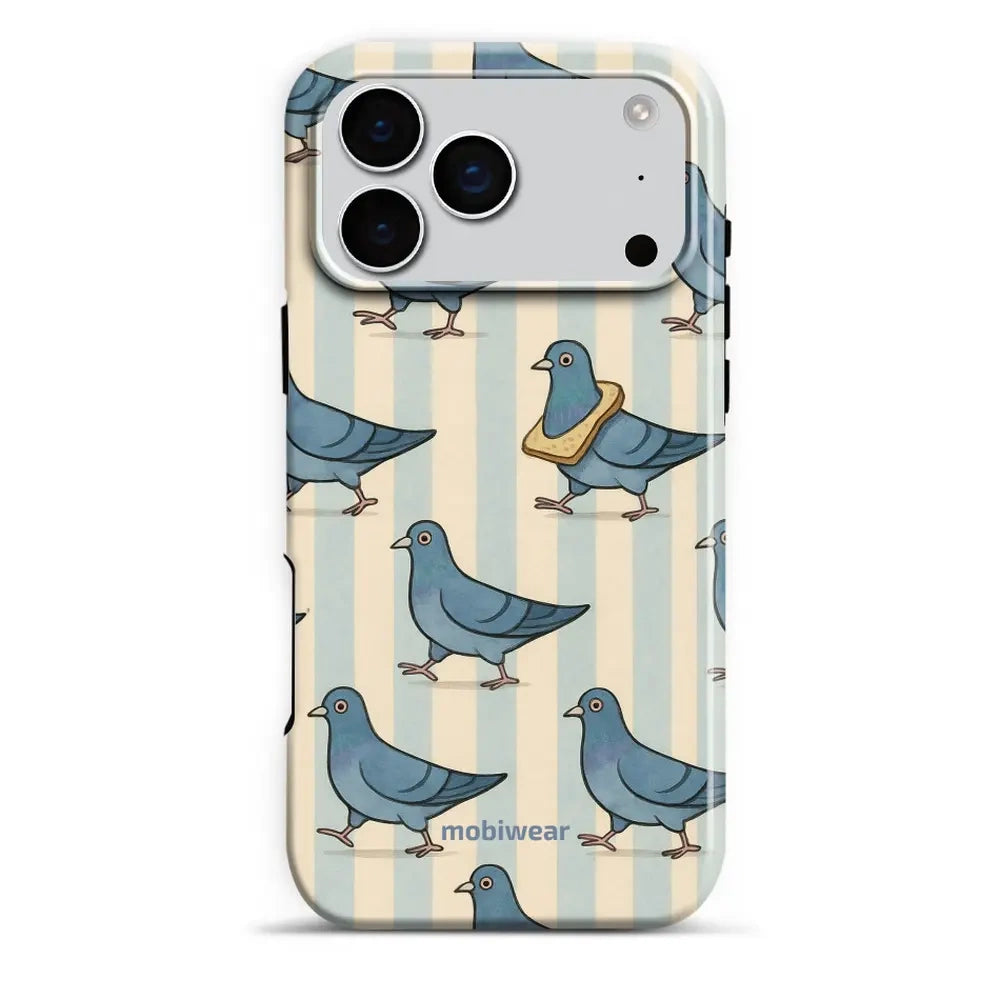 Handyhülle für iPhone 17 Pro Max, Mobiwear Elite Pro, Blaue Tauben
