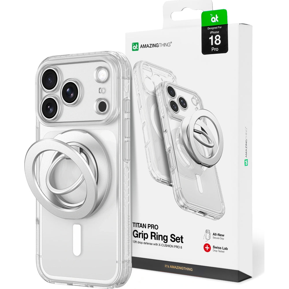 Hülle für iPhone 18 Pro AmazingThing Titan Pro Lens Ring Set, Transparent (1/8)