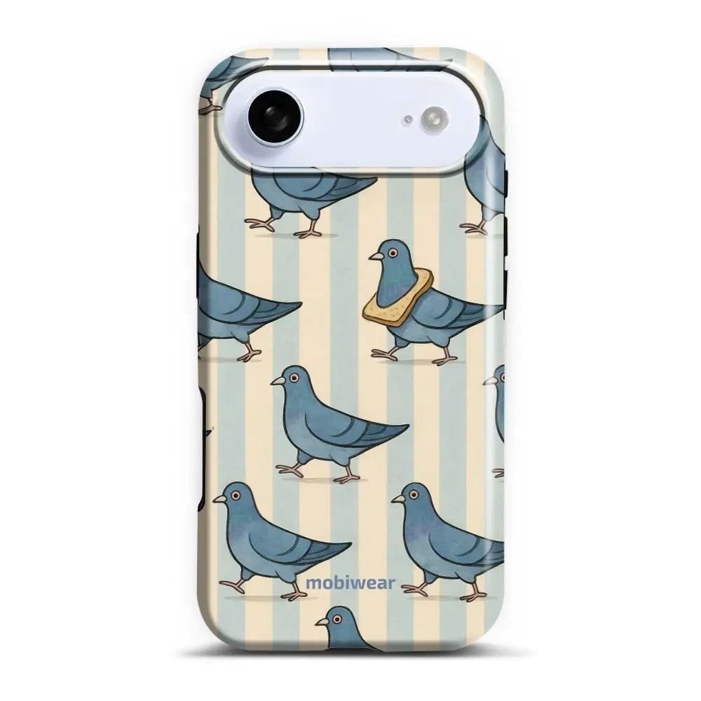 Handyhülle für iPhone Air, Mobiwear Elite Pro, Blaue Tauben